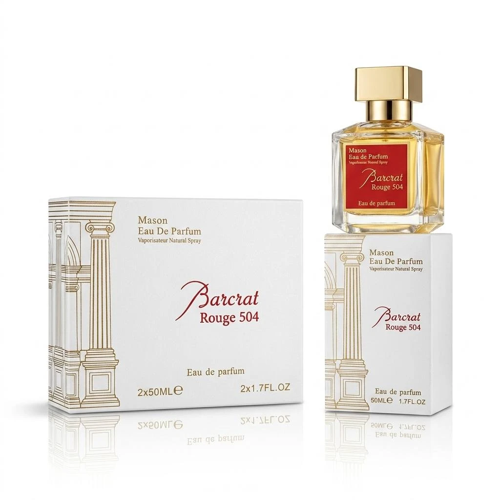 Mason Barcrat Rouge 504, парфюмерная вода, набор (Бюджетный аналог / Версия аромата Baccarat Rouge 540), 2 х 50 мл